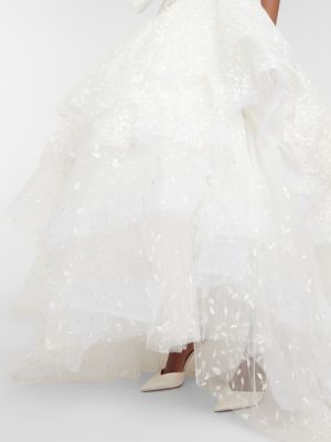 Haftowana sukienka długa Vivienne Westwood biała