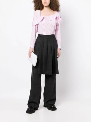 Asymmetrische hemd mit geknöpfter Pushbutton pink