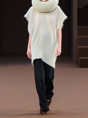 Mohérový svetr s krátkými rukávy Loewe šedý