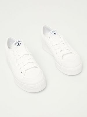 Trampki na platformie Adidas Originals białe