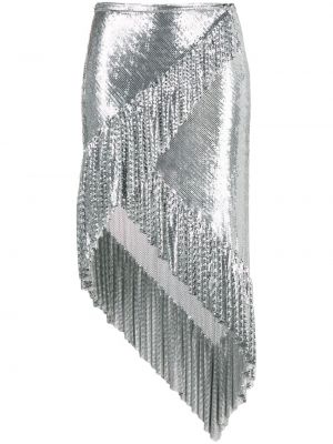 Asimetriškas sijonas Rabanne sidabrinė