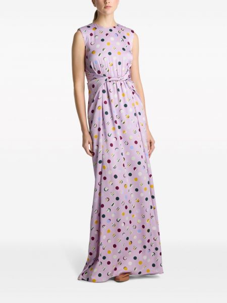 Dlouhé šaty s potiskem St. John fialové