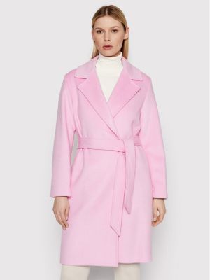 Μάλλινο παλτό χειμωνιάτικο Tommy Hilfiger ροζ