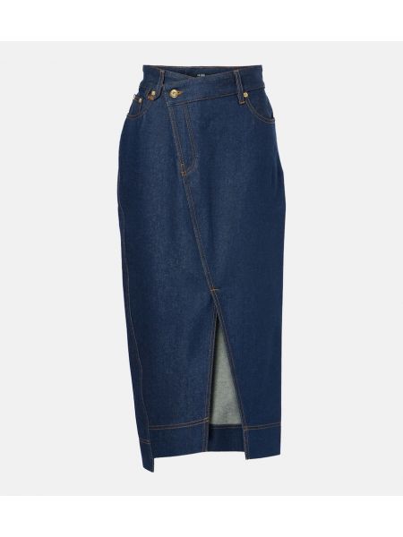 Asymmetrisk midi nederdel Jacquemus blå