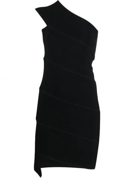 Κοκτέιλ φόρεμα με στενή εφαρμογή Bottega Veneta μαύρο