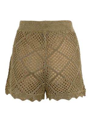 Pantalones cortos con estampado geométrico de malla Twinset verde