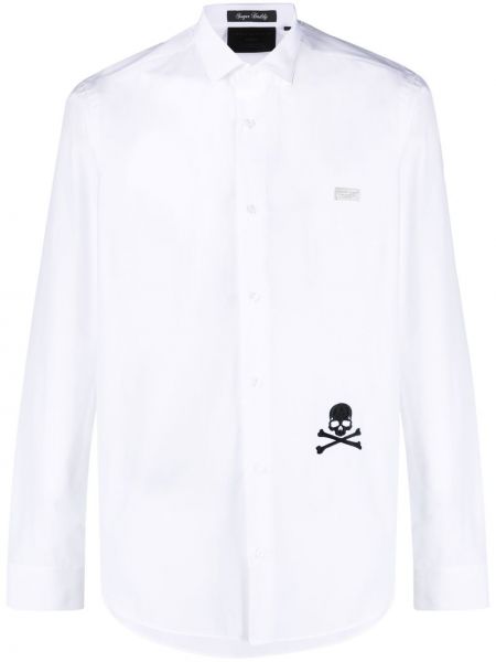 Памучна риза Philipp Plein бяло