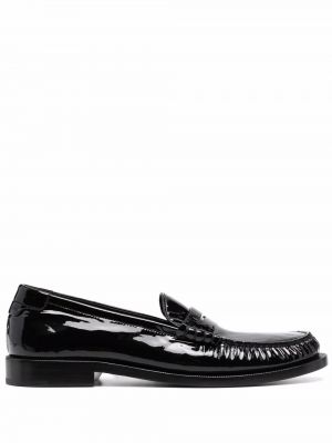 Leder loafers Saint Laurent schwarz