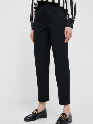 Памучни chino панталони с висока талия Sisley черно