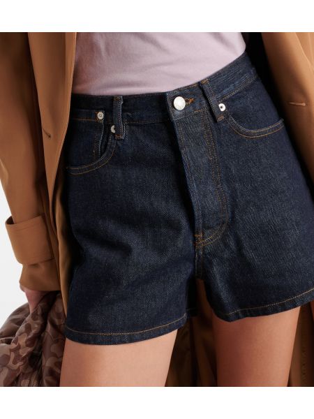 Shorts en jean taille haute Dries Van Noten bleu
