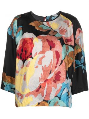 Trykt floral bluse Antonio Marras svart