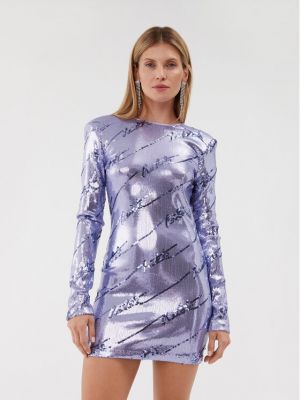 Приталена сукня міні з паєтками Rotate фіолетова