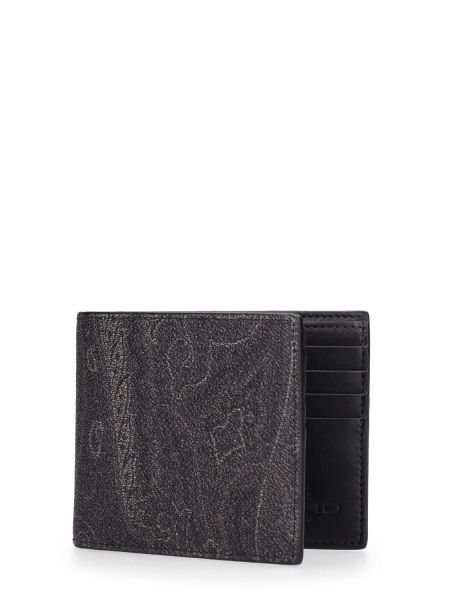 Памучно портмоне с принт с пейсли десен Etro черно