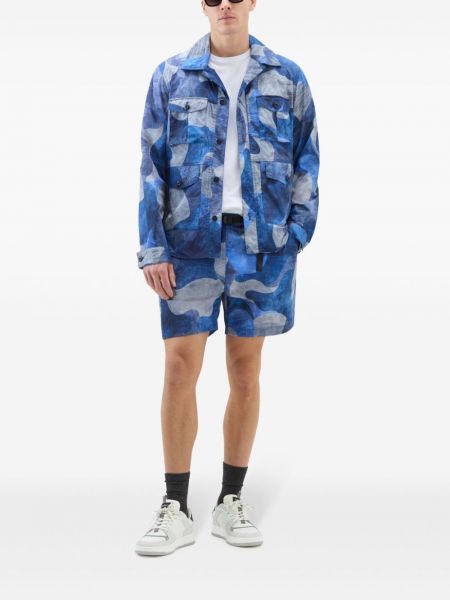 Shorts de sport à imprimé à imprimé camouflage Woolrich bleu