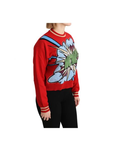 Sweter z kaszmiru Dolce And Gabbana czerwony