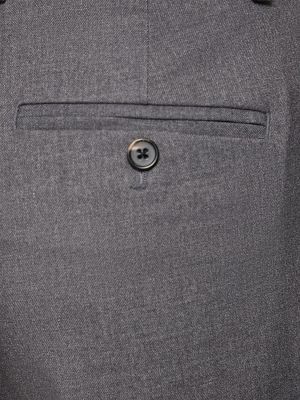 Plisované vlněné kalhoty relaxed fit Dunst šedé