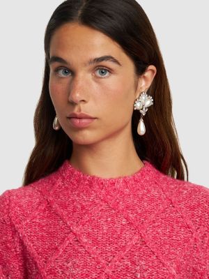 Boucles d'oreilles avec perles à boucle Alessandra Rich argenté