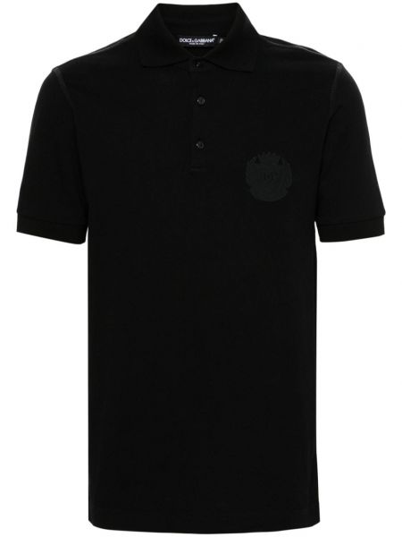 Poloshirt med broderier Dolce & Gabbana sort