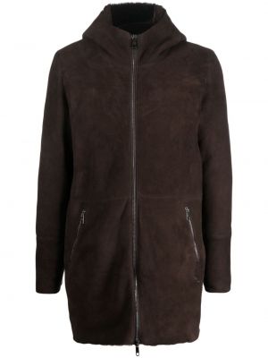 Παλτό με κουκούλα Giorgio Brato καφέ