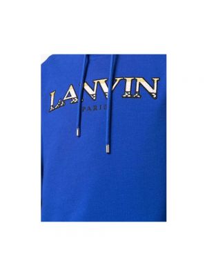 Bluza z kapturem bawełniana Lanvin niebieska