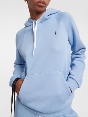 Medvilninis džemperis su gobtuvu Polo Ralph Lauren mėlyna