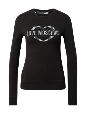 Love Moschino Bluză de molton  gri metalic / gri deschis / negru