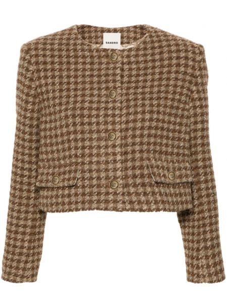 Tweed cropped jakke Sandro brun