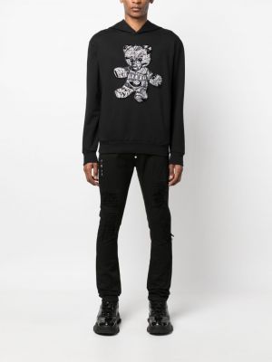 Medvilninis džemperis su gobtuvu Philipp Plein juoda