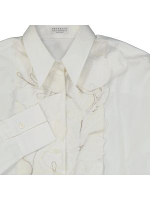 Blusa de algodón Brunello Cucinelli blanco