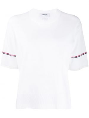 Camiseta de cuello redondo Thom Browne blanco