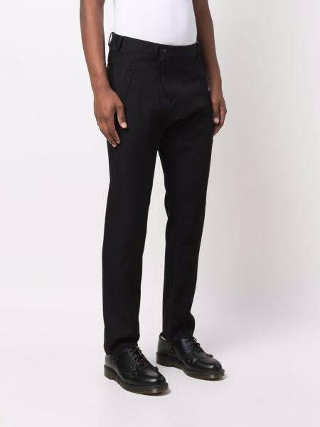 Vlněné rovné kalhoty Comme Des Garçons Homme Plus černé