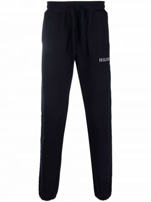 Pantalon de joggings à imprimé Tommy Hilfiger bleu