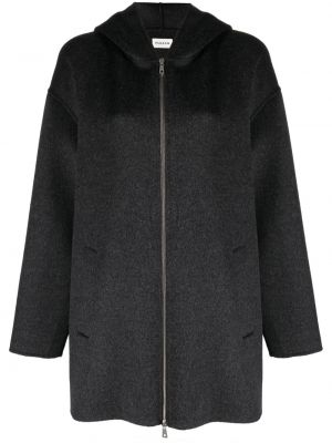 Vlněný kabát s kapucí P.a.r.o.s.h. šedý