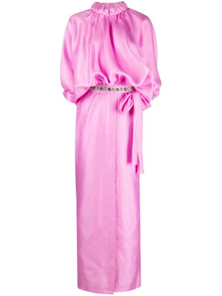 Sukienka wieczorowa drapowana Fendi różowa