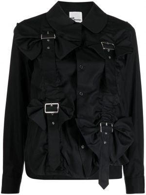 Βαμβακερό πουκάμισο με αγκράφα Noir Kei Ninomiya μαύρο