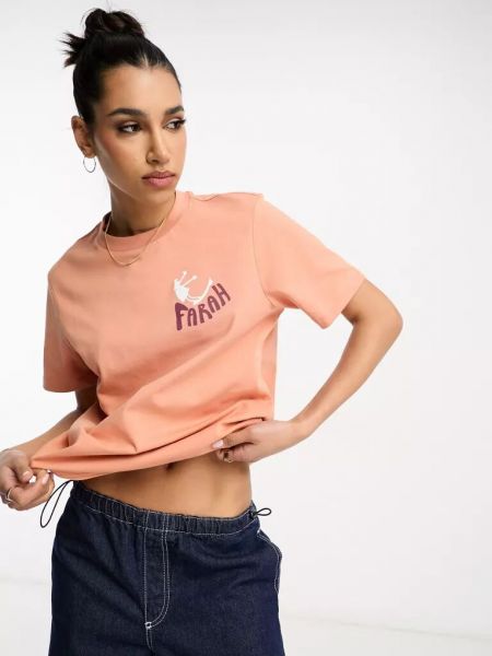 Клетчатая футболка Farah оранжевая
