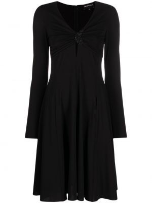 Obleka s kristali Emporio Armani črna