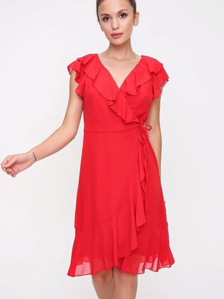 Φόρεμα από σιφόν By Saygı κόκκινο