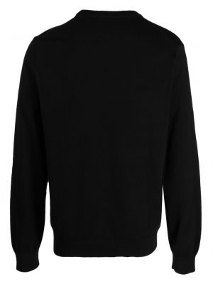 Sweter z okrągłym dekoltem w zebrę Ps Paul Smith czarny