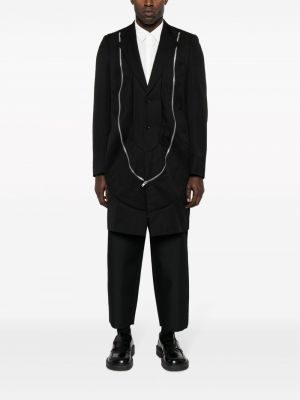 Woll mantel mit reißverschluss Comme Des Garçons Homme Plus schwarz