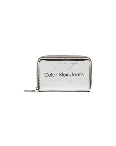 Portofel cu fermoar Calvin Klein Jeans argintiu