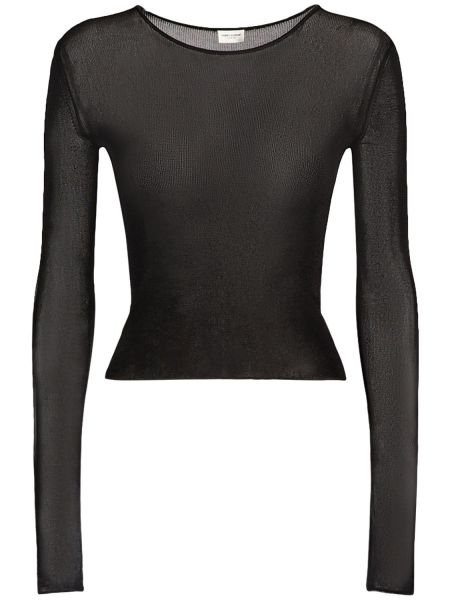 Viskose rippet crop top Saint Laurent sort