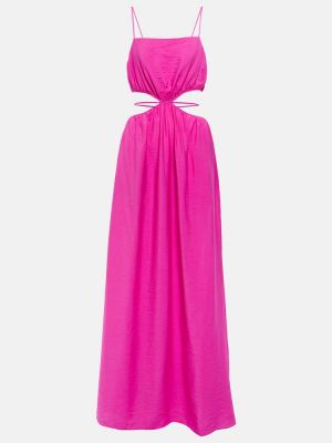 Midi šaty z nylonu Jonathan Simkhai - růžová