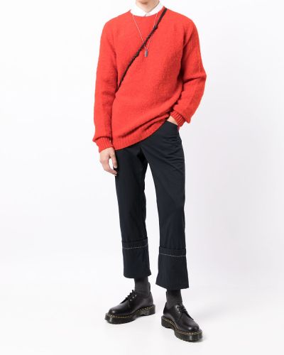 Jersey de punto de tela jersey de cuello redondo Ymc rojo