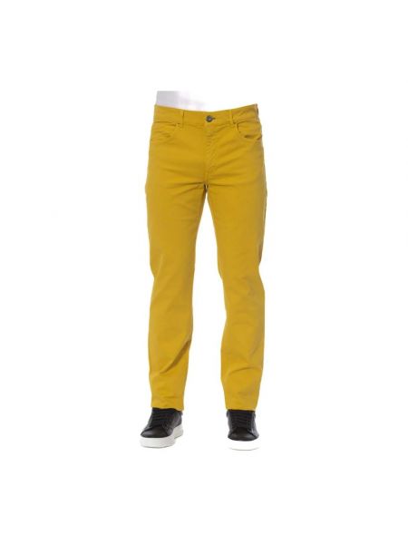 Spodnie slim fit Trussardi żółte