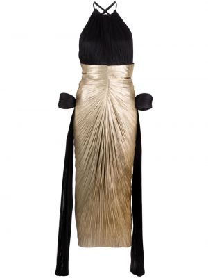 Hedvábné šněrovací koktejlové šaty z nylonu Maria Lucia Hohan - černá