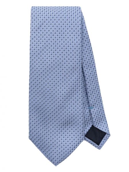 Modrá žakárová hedvábná kravata Corneliani