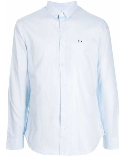 Camisa con bordado Armani Exchange azul