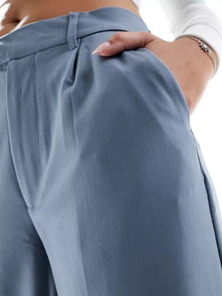 Элегантные брюки с высокой талией Pull&bear синие