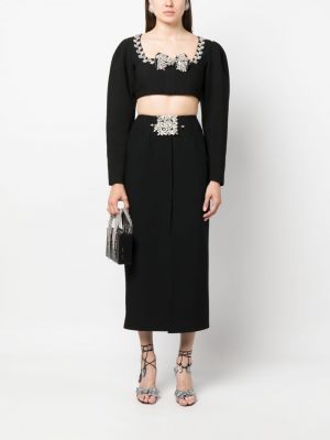 Křišťálové midi sukně Loulou černé